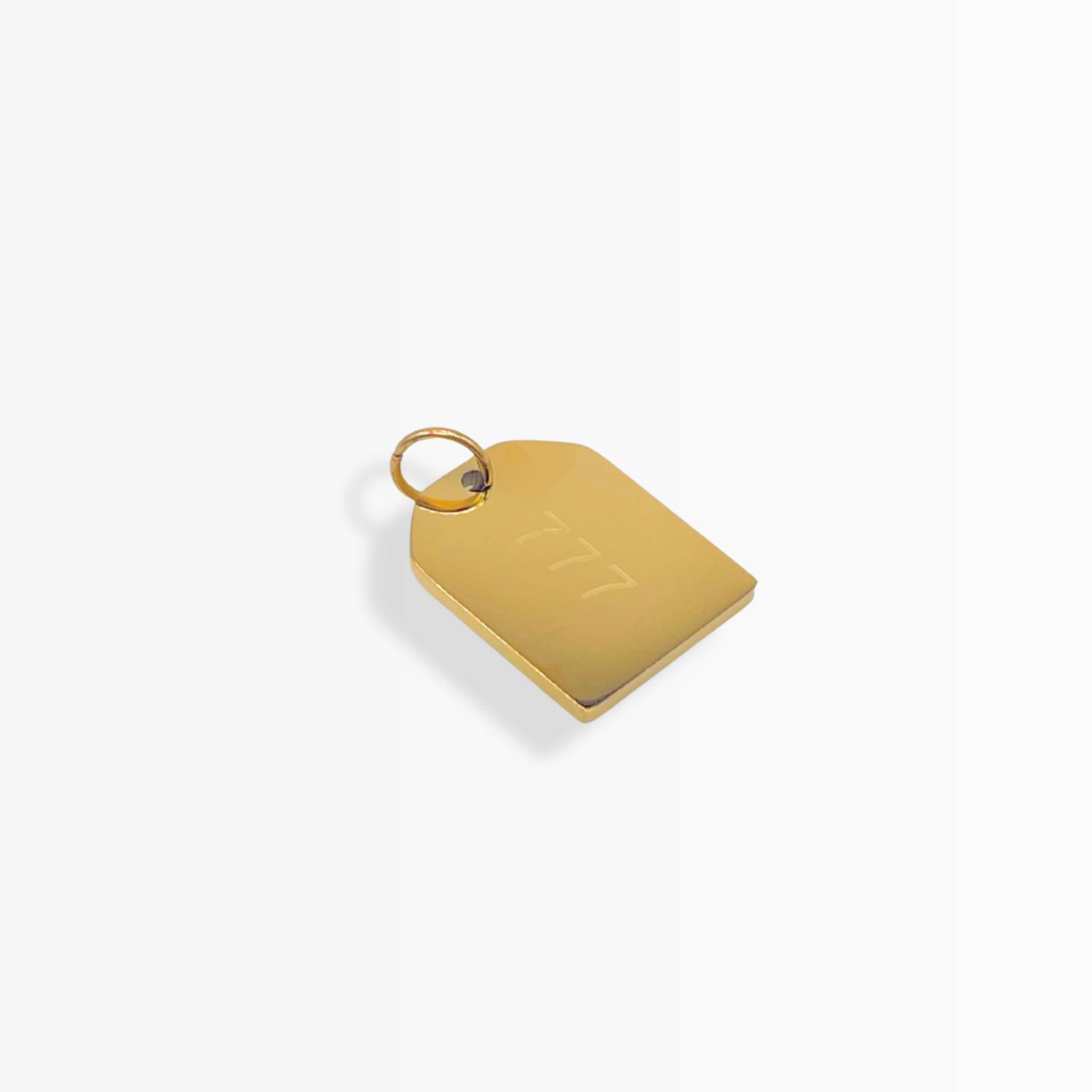 777 Tag Charm Gold