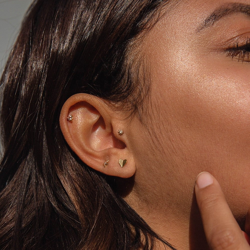 Vichy Heart Stud