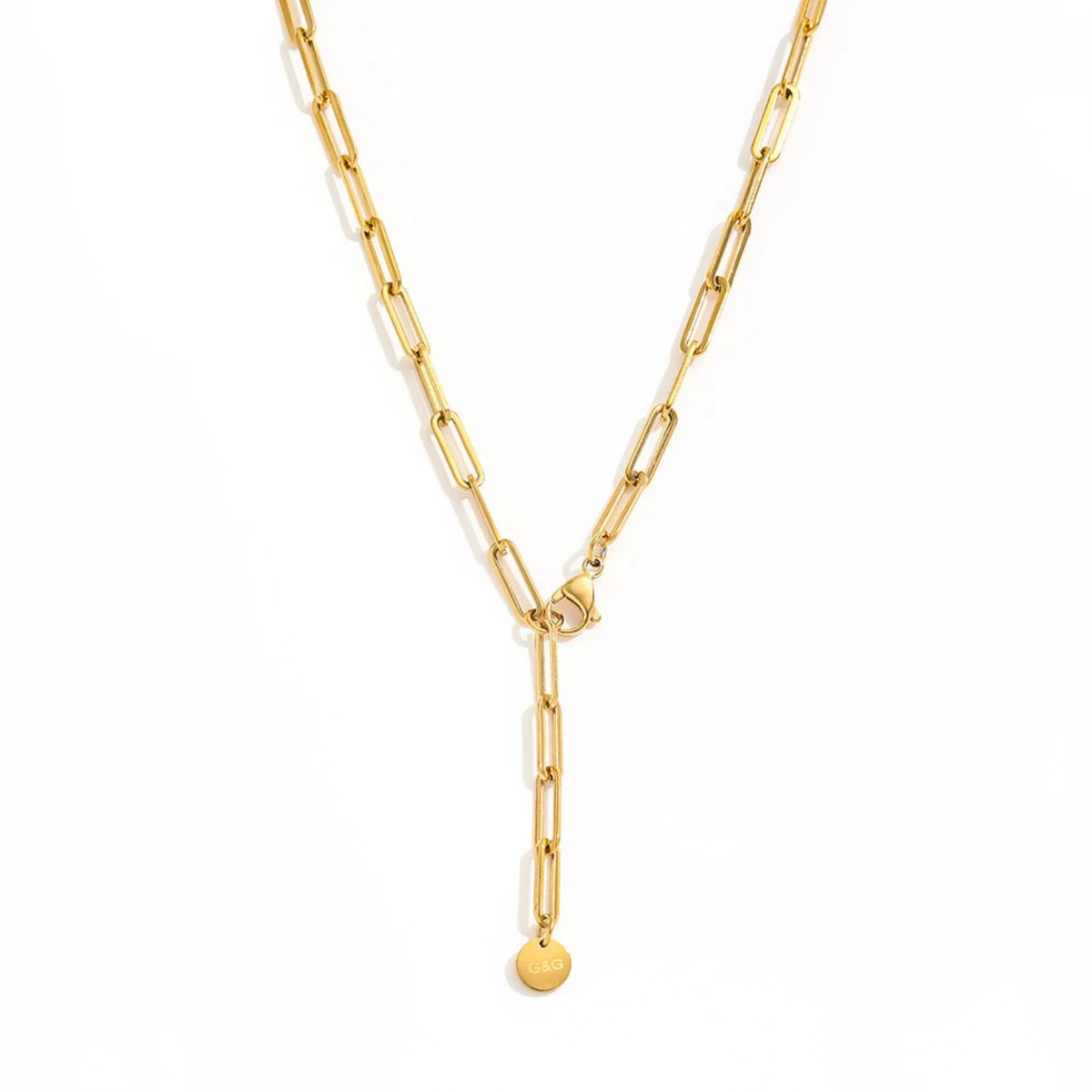 Long Paperclip Chain Necklace