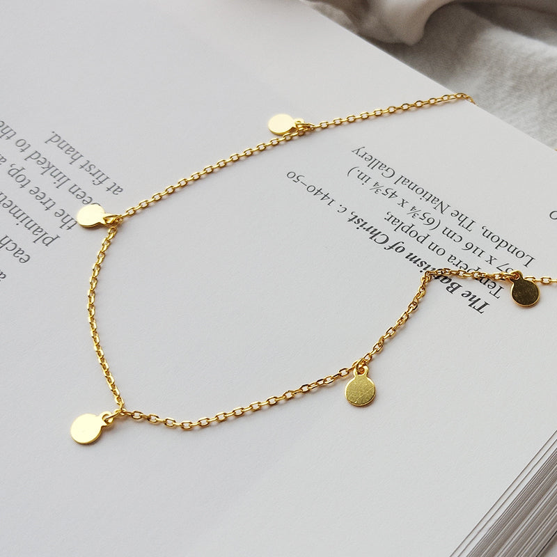 Short Tiny Coin Necklace